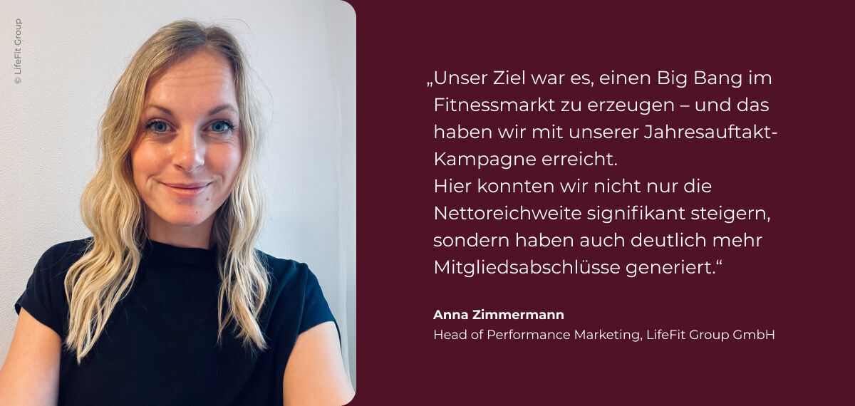 Zitat von Anna Zimmermann und Foto von ihr.