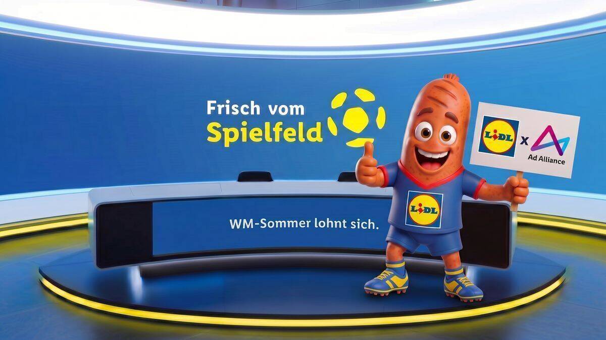 Lidl schickt seine Avatar-Elf aufs Feld - zum Beispiel "Willy Würstchen". 