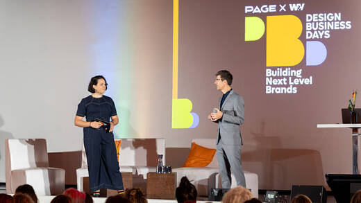 Design Business Days 2024: Page-Chefredakteurin Anne Kaiser und W&V-Redakteur Conrad Breyer