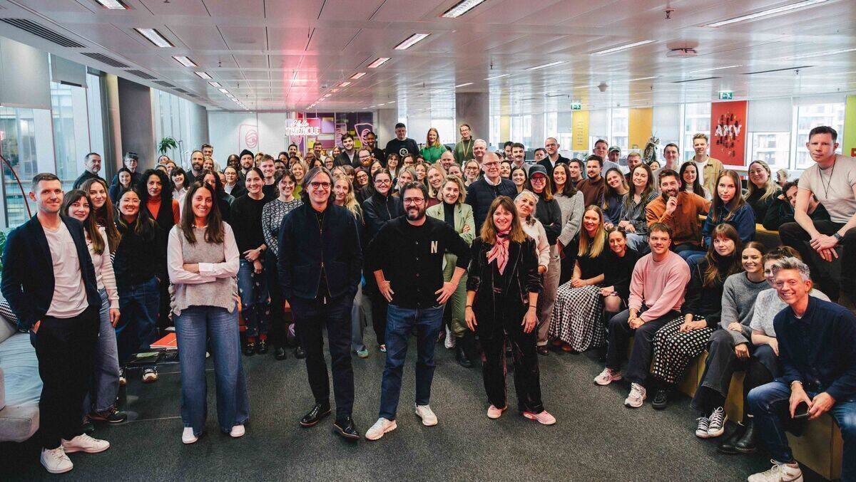 Alle für W&V: Jemima Monies (v.l.), Group CGO, Xavier Rees, Group CEO, Nicholas Hulley, Nadja Lossgott, beide CCO