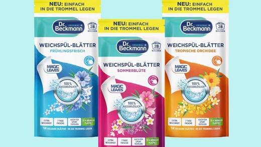 Weichspül-Blätter von Dr. Beckmann: In 15 Monaten vom Labor ins Regal.