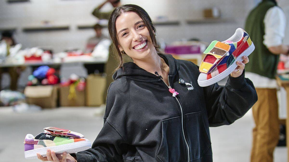 Upcycling-Ikone Nicole McLaughlin leitete bei Puma einen Workshop.