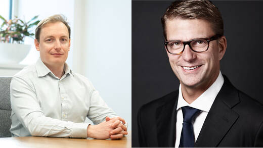 Steve Bernard (Head of Insight, Ocean Outdoor UK, links) und Christopher Samsinger (Ocean Outdoor Germany) 