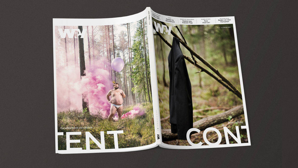 Zwei Bilder, eine Geschichte: Content ist der Schwerpunkt der Februar-Ausgabe der W&V.