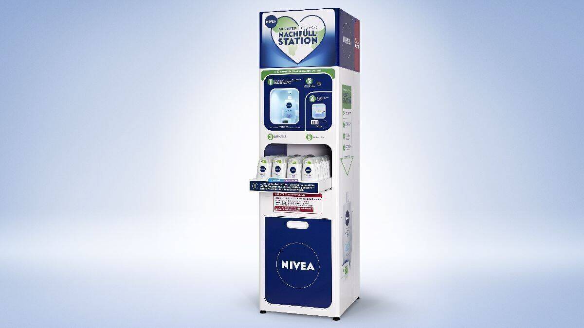 Die Abfüllstation von Nivea bei Dm.