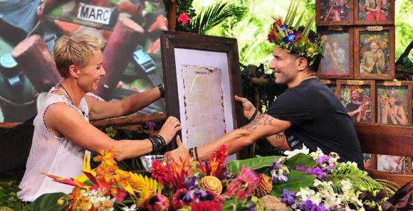 Erfolgsgarant Dschungelcamp: Bei RTL stimmen im Januar die Quoten. Moderatorin Sonja Zietlow mit Dschungelkönig Marc Terenzi