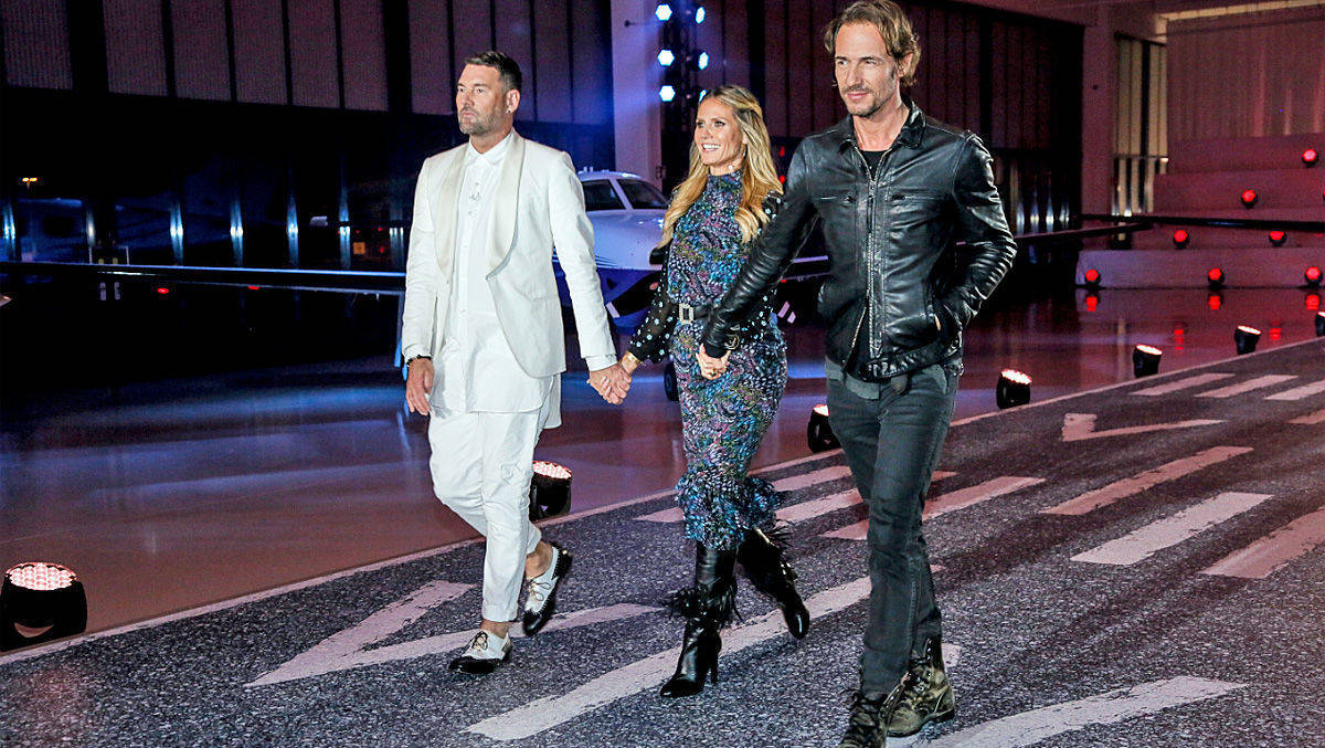 Michael Michalsky (l.), Heidi Klum und Thomas Hayo küren in NRW das Topmodel 2017.